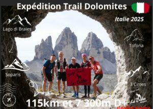 Affiche trail voyage au Dolomites