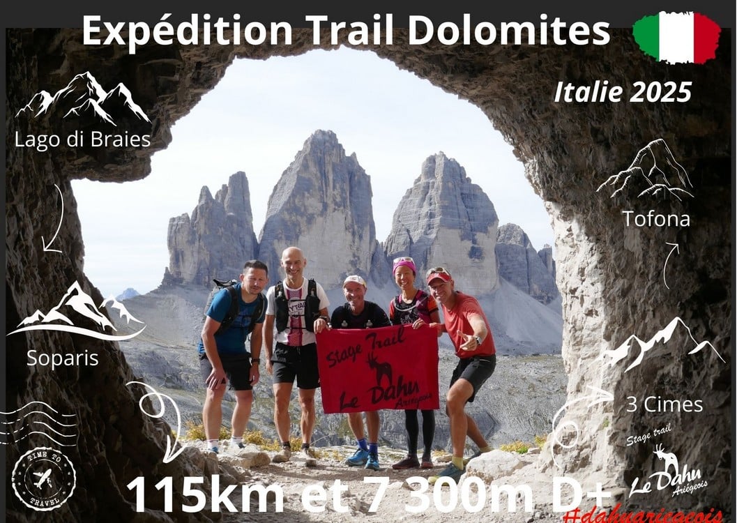 Affiche trail voyage au Dolomites