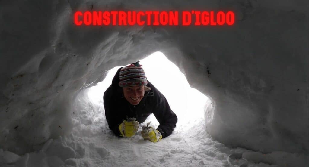 Construction igloo avec le dahu ariègeois en Ariège