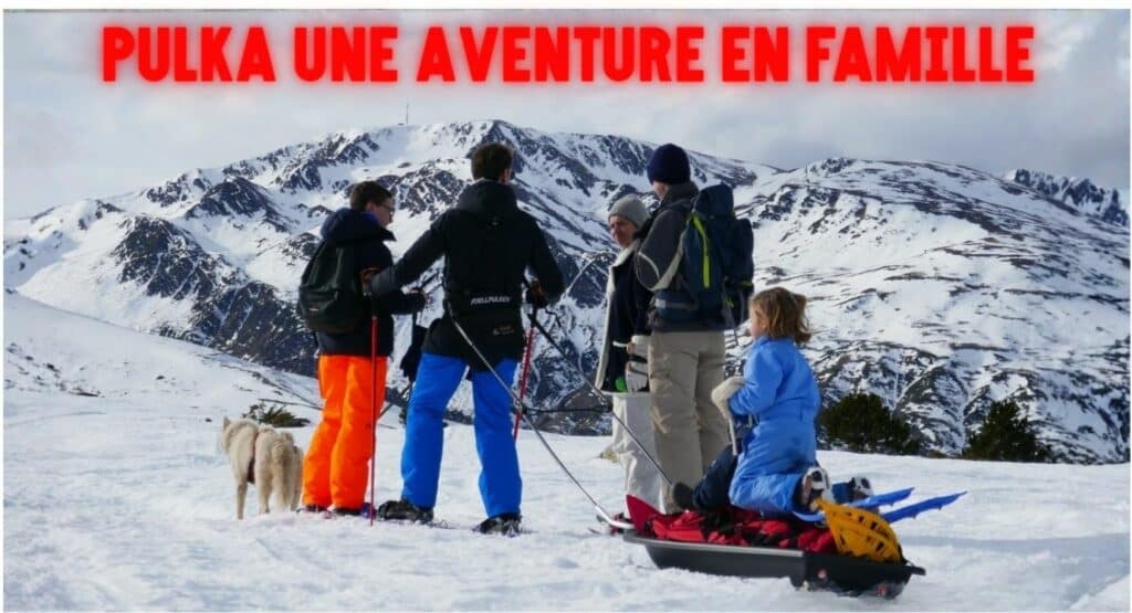 Activité Pulka nordique Ariège avec le dahu Ariégeois