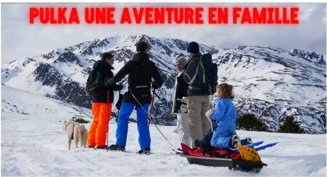 Activité Pulka nordique Ariège avec le dahu Ariégeois